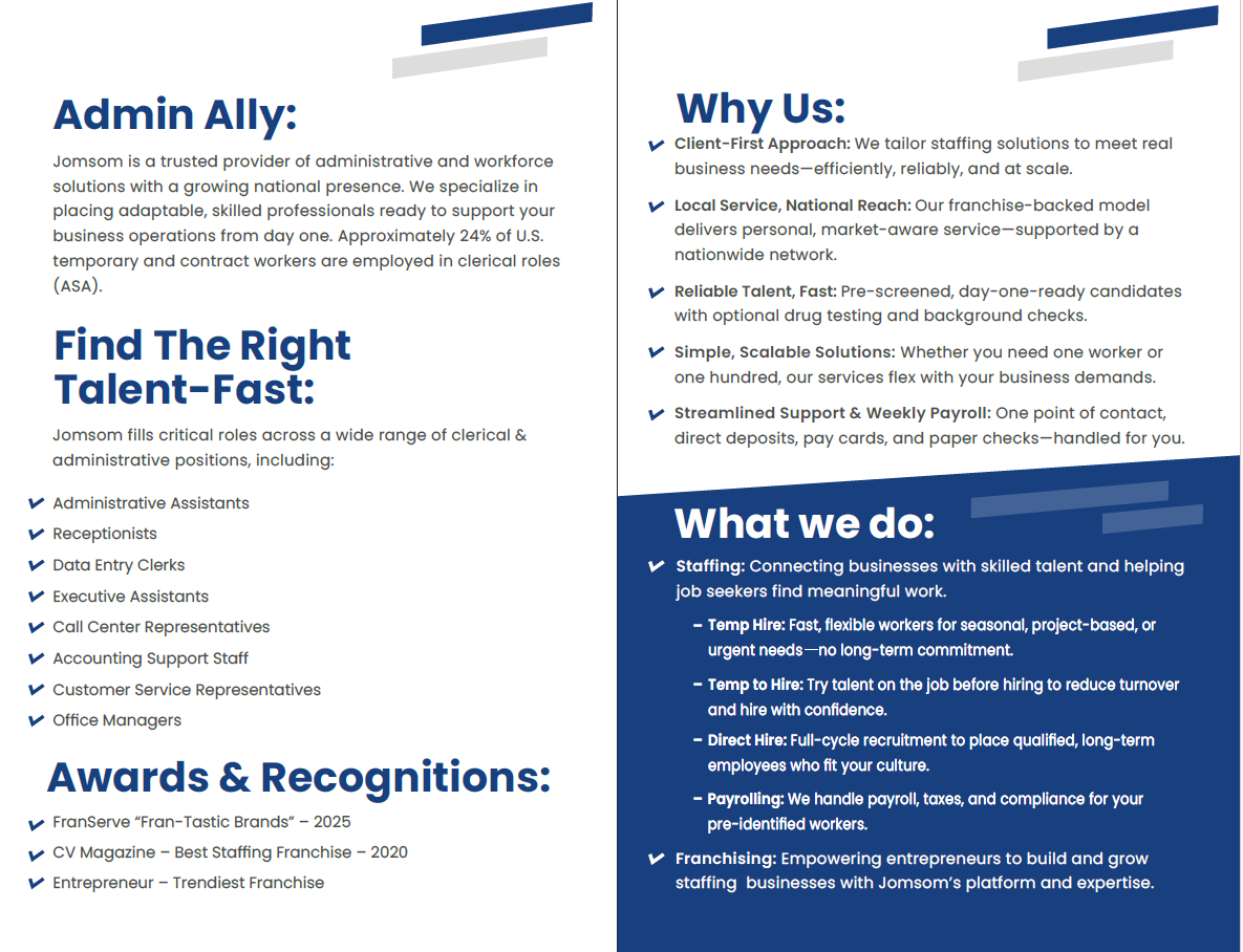 Clerical & Administrative Brochure