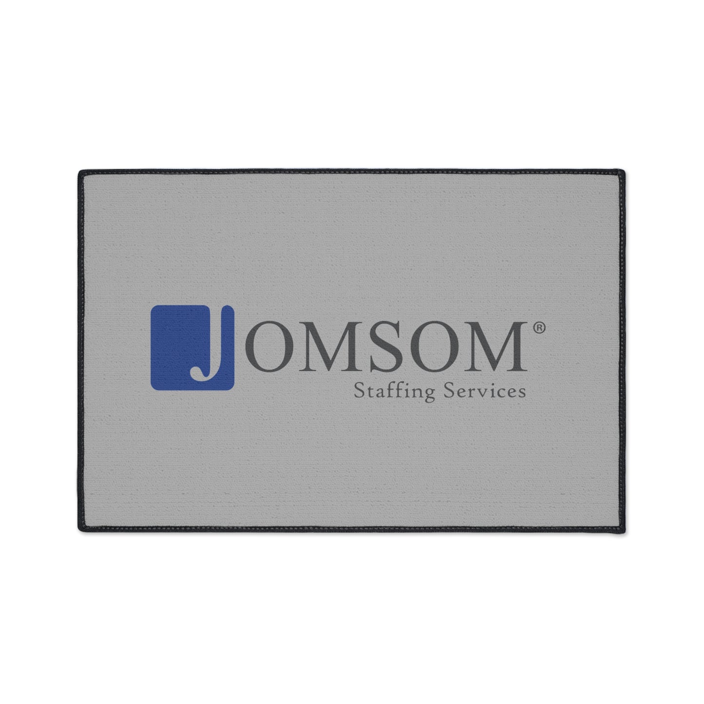Heavy Duty Floor Mat Gray Background with Full Color Logo